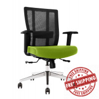 GM Seating Bitchair Ergonomic Mesh Office Chair in green with Seat Slide